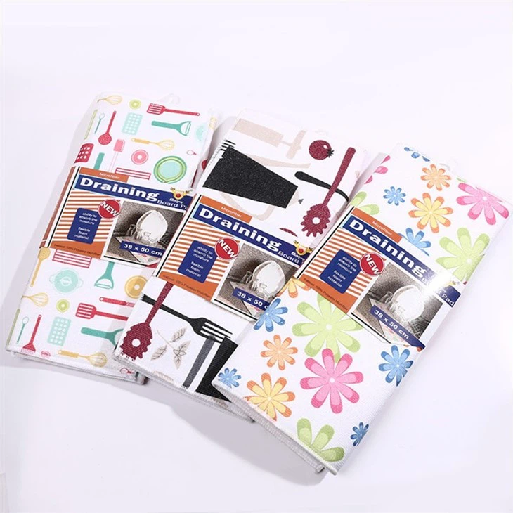 Modern Printed Dish Drying Mat