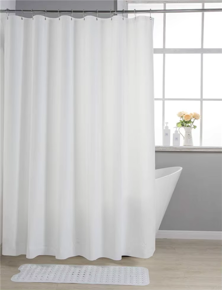 PEVA Transparent Frosted White Shower Curtain Waterproof